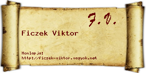 Ficzek Viktor névjegykártya